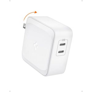 Spigen ArcStation Pro GaN Dual Port | 70W USB-C Snellader | Power Delivery 3.0 | US/Canada Plug | Geschikt voor o.a. iPhone, iPad en MacBook | Wit