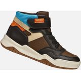 GEOX - Perth - Hoge Sneakers - Kastanje/Blauw - Polyurethaan