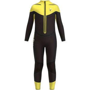 Livano Wetsuit Kinderen - Swimsuit - Shorty - Surfpak - Duikpak - Lange Mouw - Zwemsuit - Geel - 2y