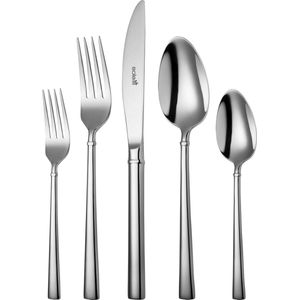 Sola Palermo Bestekset 6 Persoons - 24 Delig RVS Bestek Set - Zilverwit Edelstaal 18/10 - Vaatwasserbestendig - Zilver