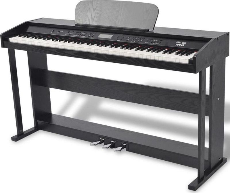 vidaXL - Digitale - piano - met - pedalen - 88 - toetsen - zwart