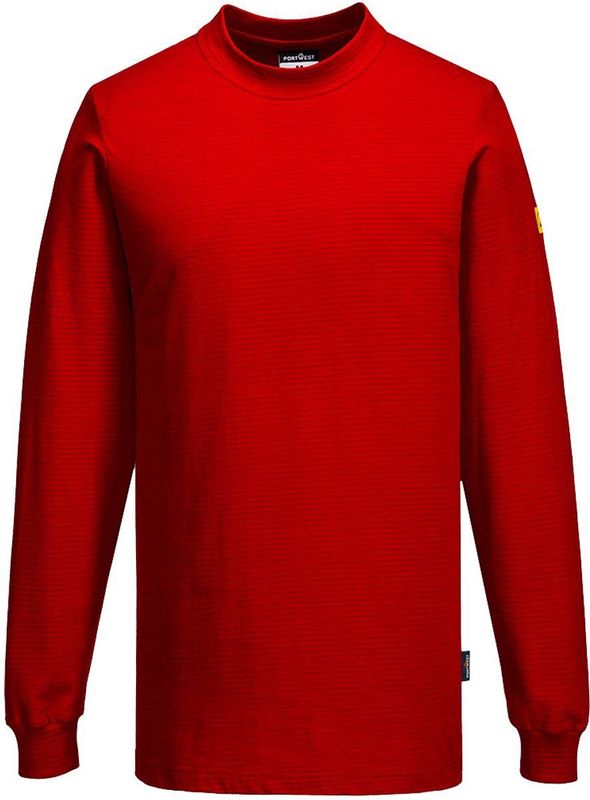 Portwest Anti-statisch ESD T-Shirt Lange Mouw AS22 - Diep Rood - L