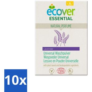 10 x Ecover - Waspoeder Essential - Universal - 1,2 kg - Waspoeder - Witte Was - Plantaardig Waspoeder - Biologisch Afbreekbaar - Milieuvriendelijk Waspoeder