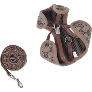 Ademend Klassiek Ontsnappingsbestendig Verstelbaar Comfortabel Hondenharnasriem Polyester voor Honden en Katten