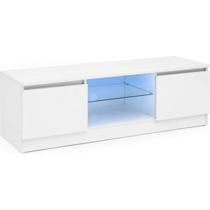 TV kast dressoir - TV meubel - led verlichting - 120 cm breed - wit