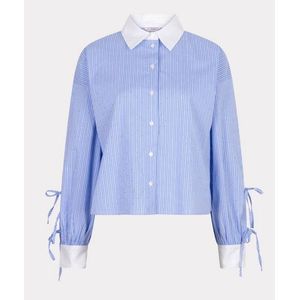 Esqualo - Blouse F25.14521 - Blauw-wit Gestreept - Damesblouse