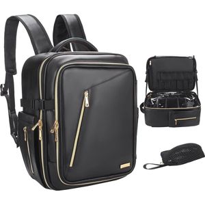 Draagbare make-uptas voor op reis - Grote professionele make-up organizer en opbergtas