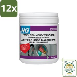HG Tegen Stinkend Wasgoed Wasmiddeltoevoeging 500 gr - Voordeelverpakking - 12 stuks - Wasverfrisser - Wasmiddel toevoeging