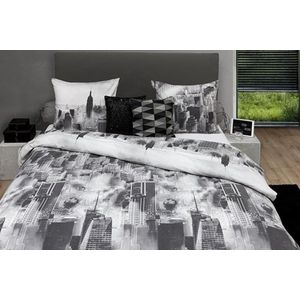 HnL Flanel Dekbedovertrek Night Sky - Grey - Litsjumeaux XL - 260x200/220