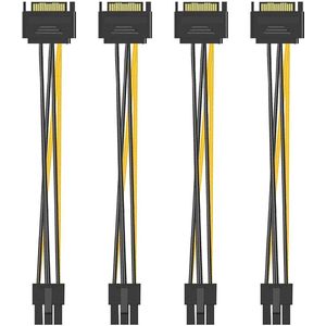 JGS Premium - SATA Kabel voor Videokaart Power 4 Stuks, Lengte 20cm
