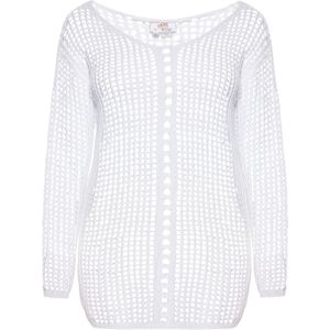 usha - FESTIVAL - Trui - Wit - V-hals - Lange Mouwen - Normale Pasvorm