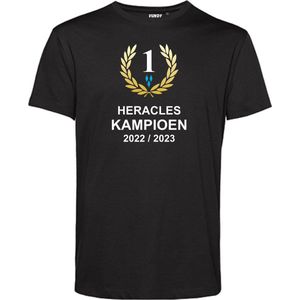 T-shirt Heracles Kampioen 2023 | Heracles Almelo Supporter | Shirt Kampioen Almelo | Kampioensshirt 2022-2039 | Zwart | maat 4XL
