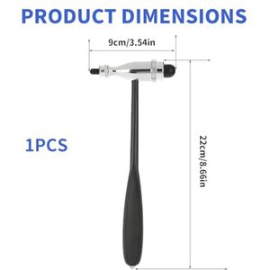 Neurological Reflex Hammer, Medical Hammer, Neuro Reflex Hammer with Double Plastic Head, Dual Function Head, Reflective Hammer, Light Reflex Hammer, for Reflex Testing (Black)