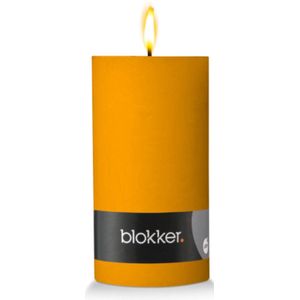 Blokker Rustieke Cilinderkaars - Okergeel - 7x13 cm