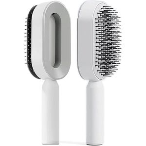 Zelfreinigende professionele ontwarringsborstel - rond - voor vrouwen mannen en kinderen - elegante look - ontwarrend - natte borstel - 3D Air Cushion - antistatische werking.