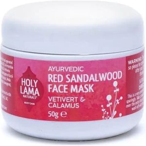 Gezichtsmasker Red Sandelwood (ayurvedisch) met vetiver en calamus, Holy Lama Naturals, vegan, 50 gram