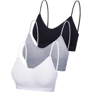 EGoods - Set van 3 naadloze V-hals tube tops met elastische bandjes