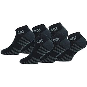 Heren Sneaker Cat Soft Enkelsokken - 6 Paar Katoen in Zwart en Wit