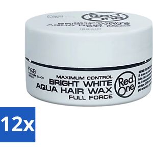 12 x Red One - Haarwax - Bright White - Maximum Control - Voor Extra Sterke Fixatie - 150 ml - Haarwax - Stylingproduct - Haarfixatie - Sterke Hold - Haarmodeleren