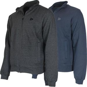 2-Pack Donnay - Sweater zonder capuchon (Bryan) - Sportvest - Heren - Charcoal-marl/Navy (1397) - maat S
