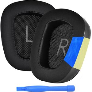 MMOBIEL Vervangende Oorkussens Geschikt voor Logitech G935/G933 Hoofdtelefoon – Cooling Gel Oorkussens voor G230, G231, G233, G332, G35, G430, G431, G432, G433, G533, G633, G633S, G635, G930 – Zwart