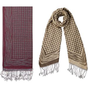 Pashmina sjaal Ruitjesprint shawl| Rood sjaal| Dames sjaal | Heren sjaal