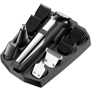 Kemei - KM-8601 - Tondeuse 5 In 1 Set - Usb Oplaadbare - Baard Trimmer - Scheerapparaat - Hair Carving - Neus trimmer - Incl. FuturiQ oplaadkabel - Zilver/Zwart