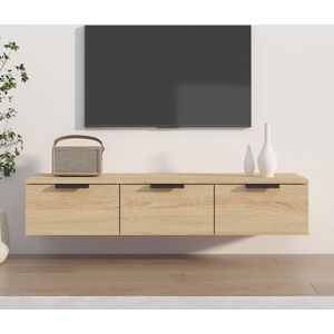 The Living Store Wandkast - Sonoma Eiken - 102x30x20 cm - Zwevend TV-meubel met lades