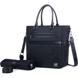 YLX Aronia Diaper Bag | Black. Luiertas zwart met verschoonmatje.Babytas, verzorgingstas. Gemaakt van gerecycled nylon, ecofriendly, duurzaam