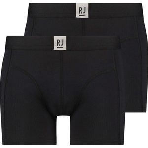RJ Bodywear Pure Color Jort boxer (2-pack) - heren boxer lang - zwart - Maat: S