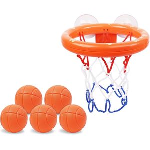 Baby Bad Speelgoed Mini Basketbalkorf met Sterke Zuignap en 5 Ballen