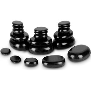 Hot stones massage set - 20pcs basalt oval shape stones - essentiële olie pedicure massage - lichaam ontspanning
