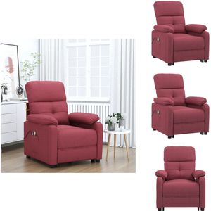 vidaXL Massagestoel - Massagestoelen - Zitstoel - Leunstoel - Massagestoel elektrisch stof wijnrood