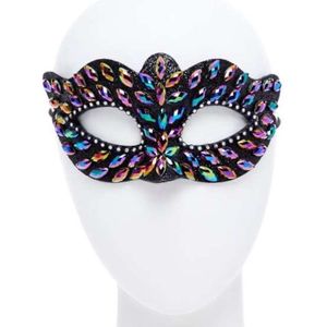 Carnival Toys Verkleedmasker Dames Strass Zwart/geel One-size
