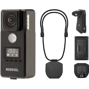 Nordväl BC101F - Bodycam - Action body cam - 4K Ultra HD - Verlichting - Nachtzicht - Wifi