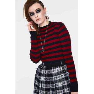 Jawbreaker - Menace Red and Black Stripe Sweater/trui - XL - Rood