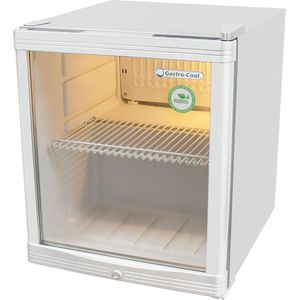 Gastro-Cool KW50 - Mini koelkast met glazen deur 46 Liter - Zilver/Zilver/Wit 203400