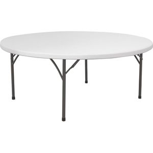 Hendi Campingtafel Wit - Inklapbare Tafel Rond - Vouwtafel voor Buffet - Ø150x(H)74cm