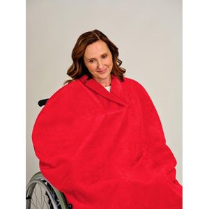 Rolstoelcape fleece - Winter poncho fleece - Dames poncho - Aangepaste Rolstoel Cape - Rood
