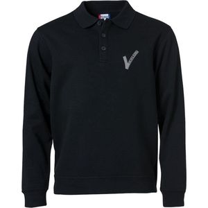 Clique Security / Beveiliging - Polo Sweater Zwart inclusief Borstlogo (V-tje) en Ruglogo (SECURITY) - Maat XL - VOOR PROFESSIONALS