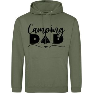 Camping hoodie - Hoodie Army-Legergroen - Camping Dad - Heren - Maat S