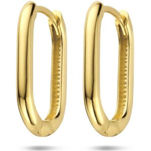 Juwelier Emo - 14 Karaat Geelgouden klapoorringen paperclip – 18.5MM