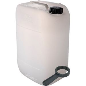 Jerrycan 25 Liter transparant | met sleutel | geschikt voor water | UN gekeurd | benzine | handig stapelbaar | food grade | inclusief dop | totaal te legen