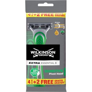 Wilkinson Sword - Extra Essential 3 - Sensitive - Wegwerpscheermesjes - 6 Stuks