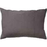 Dutch Decor LINN - Kussenhoes 40x60 cm - 100% linnen - Charcoal Gray - antraciet - met rits