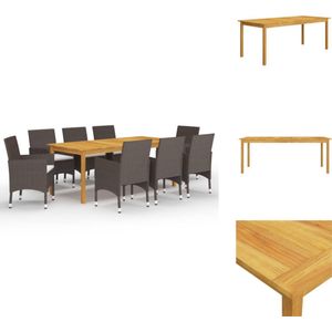 vidaXL Tuinset - Tuinsets - Eetset - Eetsets - 9-delige Tuinset bruin