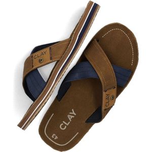 CLAY Clay002 Slippers - Heren - Cognac - Maat 43