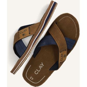 Clay - 002 - Slippers - Bruin - Brede Banden