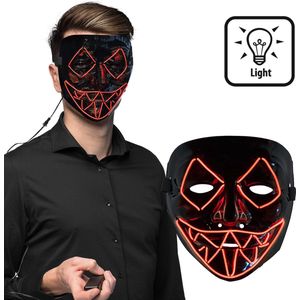 Boland - LED masker Killer smile rood - Volwassenen - Monster - Halloween accessoire - Horror