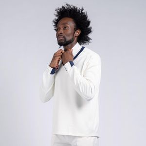 Gray-Nicolls Cricket SWEATER PRO PERF NVY TRIM 5-6 5 - 6 Yrs - Ivory / Navy